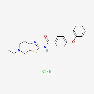 molecular formula C21H22ClN3O2S B2922533 N-(5-ethyl-4,5,6,7-tetrahydrothiazolo[5,4-c]pyridin-2-yl)-4-phenoxybenzamide hydrochloride CAS No. 1327239-08-6
