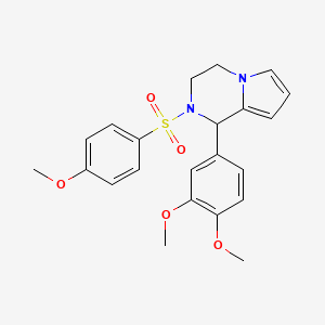 molecular formula C22H24N2O5S B2922535 1-(3,4-Dimethoxyphenyl)-2-((4-methoxyphenyl)sulfonyl)-1,2,3,4-tetrahydropyrrolo[1,2-a]pyrazine CAS No. 900011-62-3