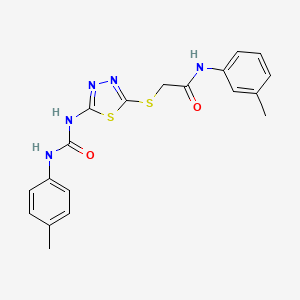 N-(3-methylphenyl)-2-[[5-[(4-methylphenyl)carbamoylamino]-1,3,4-thiadiazol-2-yl]sulfanyl]acetamide