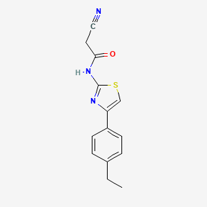 molecular formula C14H13N3OS B2922544 2-cyano-N-[4-(4-ethylphenyl)-1,3-thiazol-2-yl]acetamide CAS No. 545372-74-5