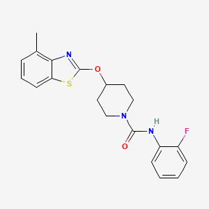 molecular formula C20H20FN3O2S B2922545 N-(2-fluorophenyl)-4-((4-methylbenzo[d]thiazol-2-yl)oxy)piperidine-1-carboxamide CAS No. 1286697-10-6