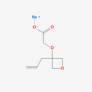 molecular formula C8H11NaO4 B2922546 Sodium;2-(3-prop-2-enyloxetan-3-yl)oxyacetate CAS No. 2580202-14-6