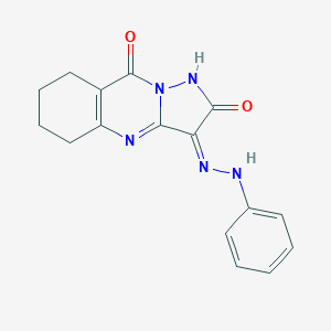 molecular formula C16H15N5O2 B292255 (3Z)-3-(phenylhydrazinylidene)-5,6,7,8-tetrahydro-1H-pyrazolo[5,1-b]quinazoline-2,9-dione 