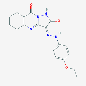 molecular formula C18H19N5O3 B292256 (3Z)-3-[(4-ethoxyphenyl)hydrazinylidene]-5,6,7,8-tetrahydro-1H-pyrazolo[5,1-b]quinazoline-2,9-dione 