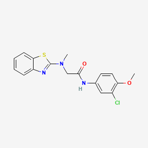 molecular formula C17H16ClN3O2S B2922560 2-(benzo[d]thiazol-2-yl(methyl)amino)-N-(3-chloro-4-methoxyphenyl)acetamide CAS No. 1351648-52-6