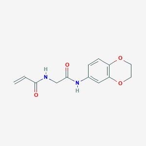 molecular formula C13H14N2O4 B2922562 N-[2-(2,3-Dihydro-1,4-benzodioxin-6-ylamino)-2-oxoethyl]prop-2-enamide CAS No. 2196447-82-0