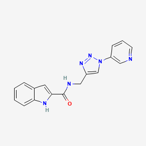 molecular formula C17H14N6O B2922563 N-((1-(吡啶-3-基)-1H-1,2,3-三唑-4-基)甲基)-1H-吲哚-2-甲酰胺 CAS No. 2034425-99-3