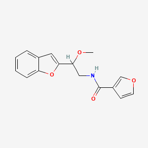 molecular formula C16H15NO4 B2922564 N-(2-(benzofuran-2-yl)-2-methoxyethyl)furan-3-carboxamide CAS No. 2034556-19-7