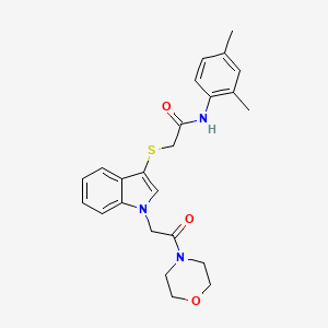 molecular formula C24H27N3O3S B2922565 N-(2,4-dimethylphenyl)-2-((1-(2-morpholino-2-oxoethyl)-1H-indol-3-yl)thio)acetamide CAS No. 878054-49-0