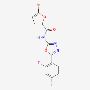 molecular formula C13H6BrF2N3O3 B2922571 5-bromo-N-(5-(2,4-difluorophenyl)-1,3,4-oxadiazol-2-yl)furan-2-carboxamide CAS No. 1170533-77-3