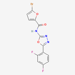 molecular formula C13H6BrF2N3O3 B2922571 5-溴-N-(5-(2,4-二氟苯基)-1,3,4-恶二唑-2-基)呋喃-2-甲酰胺 CAS No. 1170533-77-3