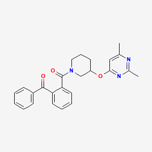 molecular formula C25H25N3O3 B2922574 (2-苯甲酰苯基)(3-((2,6-二甲基嘧啶-4-基)氧基)哌啶-1-基)甲苯酮 CAS No. 2034472-61-0