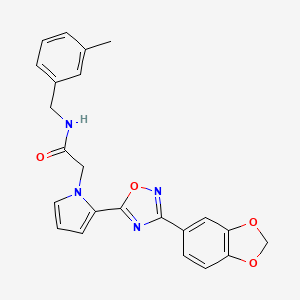 molecular formula C23H20N4O4 B2922579 2-{2-[3-(1,3-benzodioxol-5-yl)-1,2,4-oxadiazol-5-yl]-1H-pyrrol-1-yl}-N-(3-methylbenzyl)acetamide CAS No. 1260621-44-0