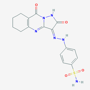 molecular formula C16H16N6O4S B292258 4-[(2Z)-2-(2,9-dioxo-5,6,7,8-tetrahydro-1H-pyrazolo[5,1-b]quinazolin-3-ylidene)hydrazinyl]benzenesulfonamide 