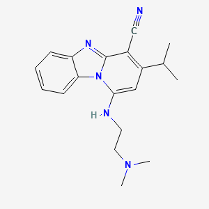 molecular formula C19H23N5 B2922582 1-{[2-(Dimethylamino)ethyl]amino}-3-isopropylpyrido[1,2-a]benzimidazole-4-carbonitrile CAS No. 611197-68-3
