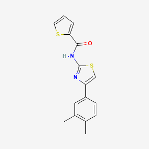 molecular formula C16H14N2OS2 B2922583 N-[4-(3,4-dimethylphenyl)-1,3-thiazol-2-yl]thiophene-2-carboxamide CAS No. 313374-94-6