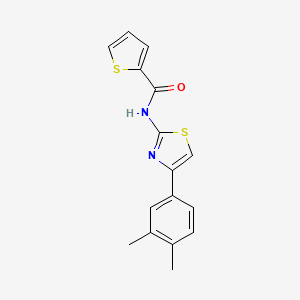 molecular formula C16H14N2OS2 B2922583 N-[4-(3,4-二甲基苯基)-1,3-噻唑-2-基]噻吩-2-甲酰胺 CAS No. 313374-94-6