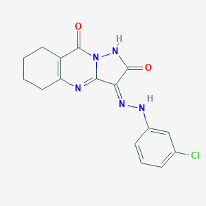 molecular formula C16H14ClN5O2 B292259 (3Z)-3-[(3-chlorophenyl)hydrazinylidene]-5,6,7,8-tetrahydro-1H-pyrazolo[5,1-b]quinazoline-2,9-dione 