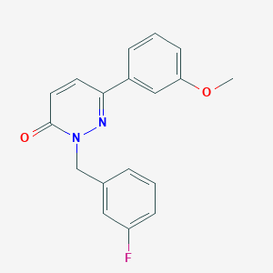 molecular formula C18H15FN2O2 B2922593 2-(3-氟苄基)-6-(3-甲氧基苯基)吡哒嗪-3(2H)-酮 CAS No. 922926-76-9