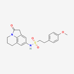 molecular formula C20H22N2O4S B2922607 2-(4-methoxyphenyl)-N-(2-oxo-2,4,5,6-tetrahydro-1H-pyrrolo[3,2,1-ij]quinolin-8-yl)ethanesulfonamide CAS No. 1211187-99-3