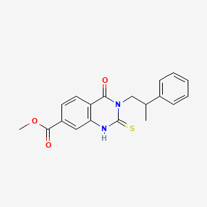 Methyl 4-oxo-3-(2-phenylpropyl)-2-thioxo-1,2,3,4-tetrahydroquinazoline-7-carboxylate