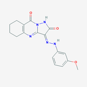 (3Z)-3-[(3-methoxyphenyl)hydrazinylidene]-5,6,7,8-tetrahydro-1H-pyrazolo[5,1-b]quinazoline-2,9-dione