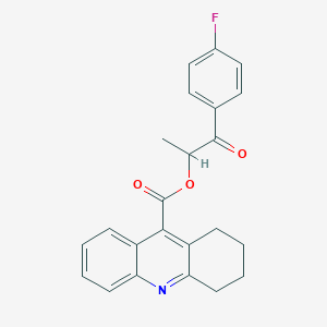 molecular formula C23H20FNO3 B2922610 1-(4-氟苯基)-1-氧代丙-2-基 1,2,3,4-四氢吖啶-9-甲酸酯 CAS No. 898478-04-1