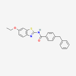 molecular formula C23H20N2O2S B2922612 4-benzyl-N-(6-ethoxy-1,3-benzothiazol-2-yl)benzamide CAS No. 361470-43-1