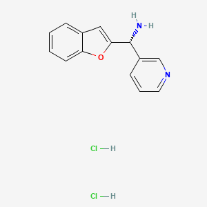 molecular formula C14H14Cl2N2O B2922620 (R)-1-Benzofuran-2-yl(pyridin-3-yl)methanamine;dihydrochloride CAS No. 2243501-65-5