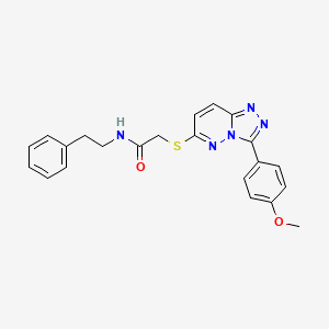 molecular formula C22H21N5O2S B2922621 2-((3-(4-methoxyphenyl)-[1,2,4]triazolo[4,3-b]pyridazin-6-yl)thio)-N-phenethylacetamide CAS No. 852376-69-3