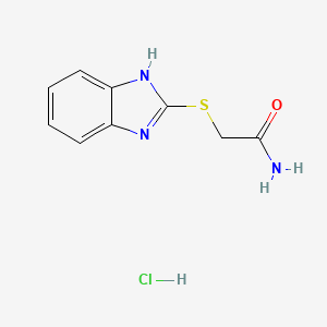 molecular formula C9H10ClN3OS B2922625 2-((1H-benzo[d]imidazol-2-yl)thio)acetamide hydrochloride CAS No. 474877-69-5