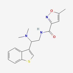 molecular formula C17H19N3O2S B2922628 N-(2-(benzo[b]thiophen-3-yl)-2-(dimethylamino)ethyl)-5-methylisoxazole-3-carboxamide CAS No. 2194844-84-1