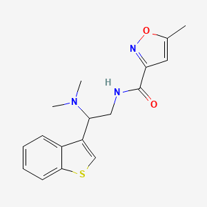 molecular formula C17H19N3O2S B2922628 N-(2-(苯并[b]噻吩-3-基)-2-(二甲氨基)乙基)-5-甲基异恶唑-3-甲酰胺 CAS No. 2194844-84-1