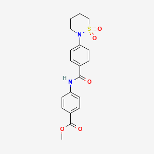 molecular formula C19H20N2O5S B2922629 4-[[4-(1,1-二氧杂环辛烷-2-基)苯甲酰基]氨基]苯甲酸甲酯 CAS No. 899756-75-3