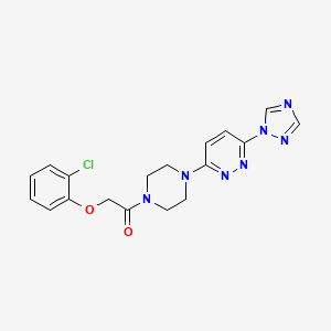 molecular formula C18H18ClN7O2 B2922633 1-(4-(6-(1H-1,2,4-triazol-1-yl)pyridazin-3-yl)piperazin-1-yl)-2-(2-chlorophenoxy)ethanone CAS No. 2034242-68-5