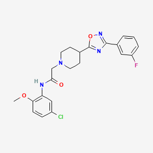 molecular formula C22H22ClFN4O3 B2922639 N-(5-chloro-2-methoxyphenyl)-2-{4-[3-(3-fluorophenyl)-1,2,4-oxadiazol-5-yl]piperidin-1-yl}acetamide CAS No. 1251624-98-2