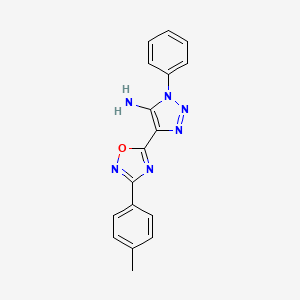 molecular formula C17H14N6O B2922640 1-phenyl-4-(3-(p-tolyl)-1,2,4-oxadiazol-5-yl)-1H-1,2,3-triazol-5-amine CAS No. 892773-57-8