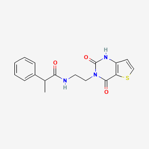 molecular formula C17H17N3O3S B2922654 N-(2-(2,4-dioxo-1,2-dihydrothieno[3,2-d]pyrimidin-3(4H)-yl)ethyl)-2-phenylpropanamide CAS No. 2034279-81-5