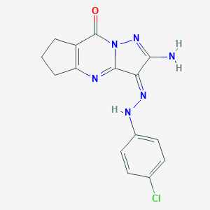 molecular formula C15H13ClN6O B292266 (10Z)-11-amino-10-[(4-chlorophenyl)hydrazinylidene]-1,8,12-triazatricyclo[7.3.0.03,7]dodeca-3(7),8,11-trien-2-one 