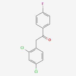 molecular formula C14H9Cl2FO B2922660 2-(2,4-Dichlorophenyl)-1-(4-fluorophenyl)ethan-1-one CAS No. 98617-95-9