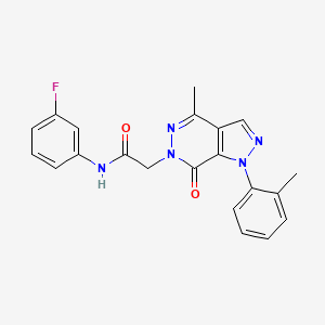 molecular formula C21H18FN5O2 B2922661 N-(3-fluorophenyl)-2-(4-methyl-7-oxo-1-(o-tolyl)-1H-pyrazolo[3,4-d]pyridazin-6(7H)-yl)acetamide CAS No. 941973-16-6