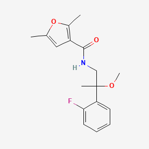 molecular formula C17H20FNO3 B2922662 N-(2-(2-fluorophenyl)-2-methoxypropyl)-2,5-dimethylfuran-3-carboxamide CAS No. 1797715-93-5