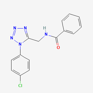 molecular formula C15H12ClN5O B2922663 N-((1-(4-chlorophenyl)-1H-tetrazol-5-yl)methyl)benzamide CAS No. 1005292-47-6