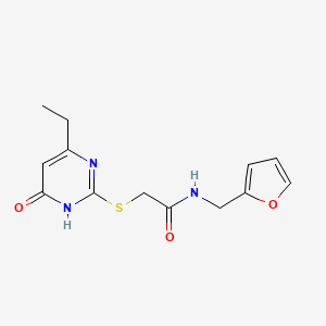 2-((4-ethyl-6-oxo-1,6-dihydropyrimidin-2-yl)thio)-N-(furan-2-ylmethyl)acetamide