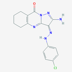 (3Z)-2-amino-3-[(4-chlorophenyl)hydrazinylidene]-5,6,7,8-tetrahydropyrazolo[5,1-b]quinazolin-9-one