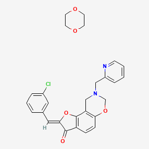 (4Z)-4-[(3-chlorophenyl)methylidene]-12-[(pyridin-2-yl)methyl]-3,10-dioxa-12-azatricyclo[7.4.0.0^{2,6}]trideca-1,6,8-trien-5-one; 1,4-dioxane