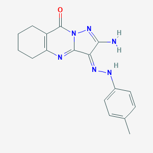 (3E)-2-amino-3-[(4-methylphenyl)hydrazinylidene]-5,6,7,8-tetrahydropyrazolo[5,1-b]quinazolin-9-one