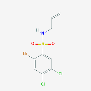 molecular formula C9H8BrCl2NO2S B2922685 2-Bromo-4,5-dichloro-N-prop-2-enylbenzenesulfonamide CAS No. 2361794-12-7