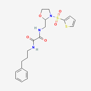 N'-(3-phenylpropyl)-N-{[3-(thiophene-2-sulfonyl)-1,3-oxazolidin-2-yl]methyl}ethanediamide