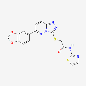2-((6-(benzo[d][1,3]dioxol-5-yl)-[1,2,4]triazolo[4,3-b]pyridazin-3-yl)thio)-N-(thiazol-2-yl)acetamide